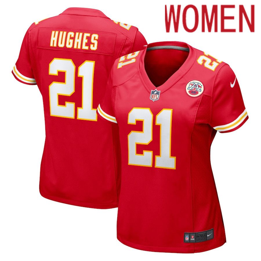 Women Kansas City Chiefs 21 Mike Hughes Nike Red Game NFL Jersey